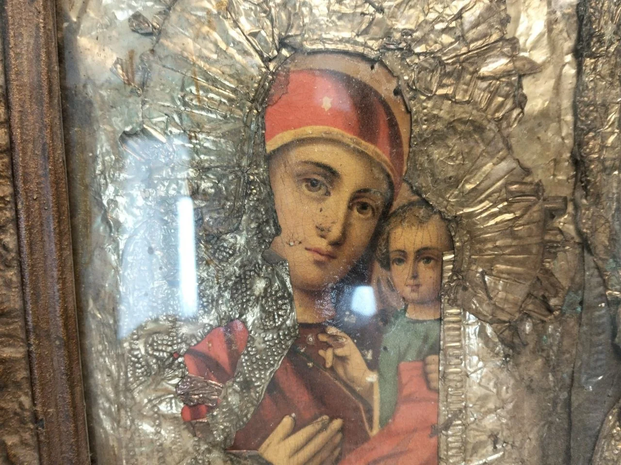 икона Богоматерь и Николай Чудотворец, 19 век - миниатюра 3