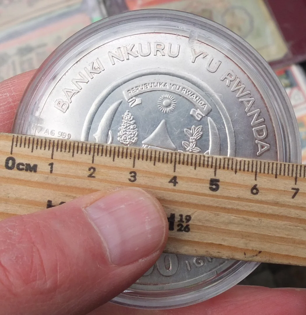 серебряная монета 1000 франков, Руанда, три унции - миниатюра 12