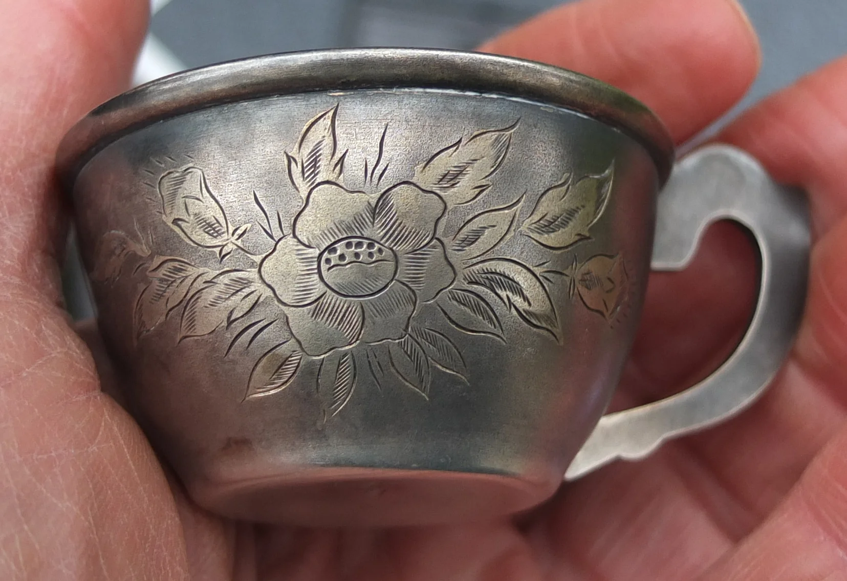 серебряные кофейные пары, 2 шт, женская и мужская, золочение, серебро 875 пр, СССР - миниатюра 7