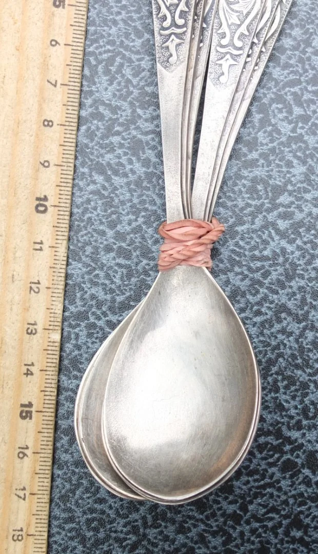ложки десертные 6 шт, мельхиор, СССР - миниатюра 2
