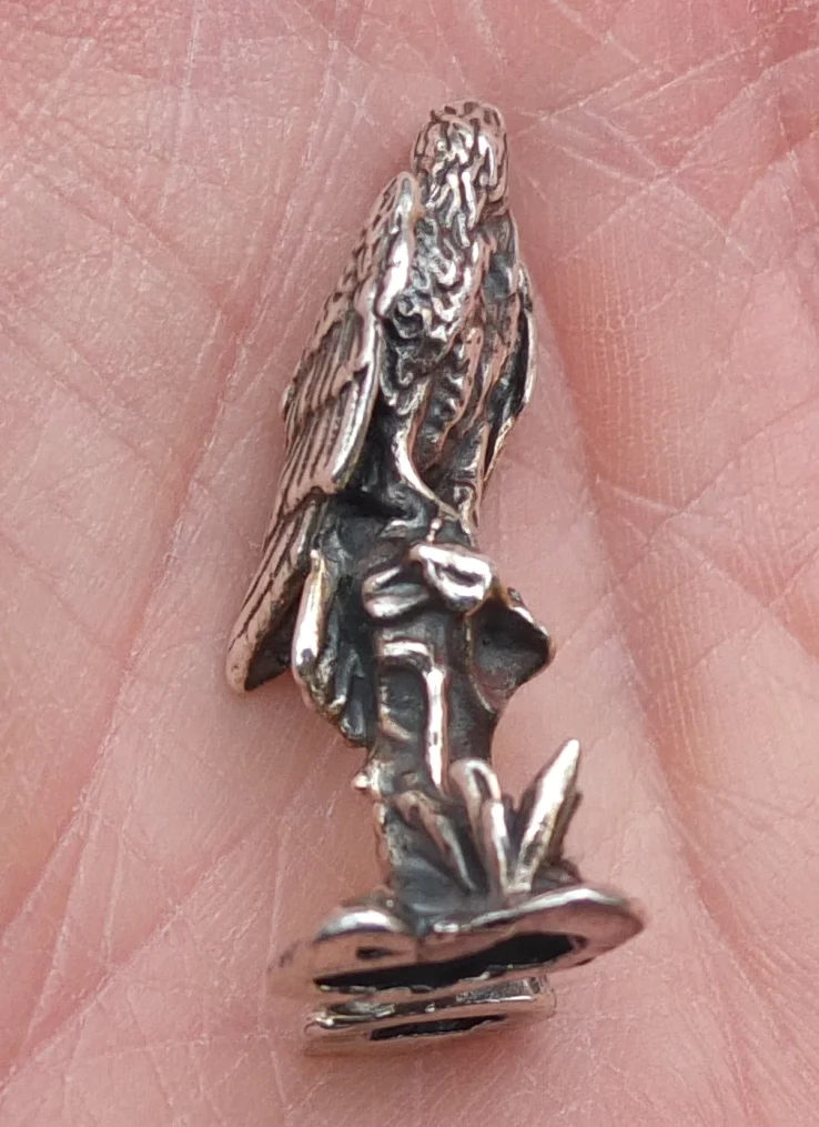 серебряная миниатюрная фигурка Сокол, - миниатюра 4