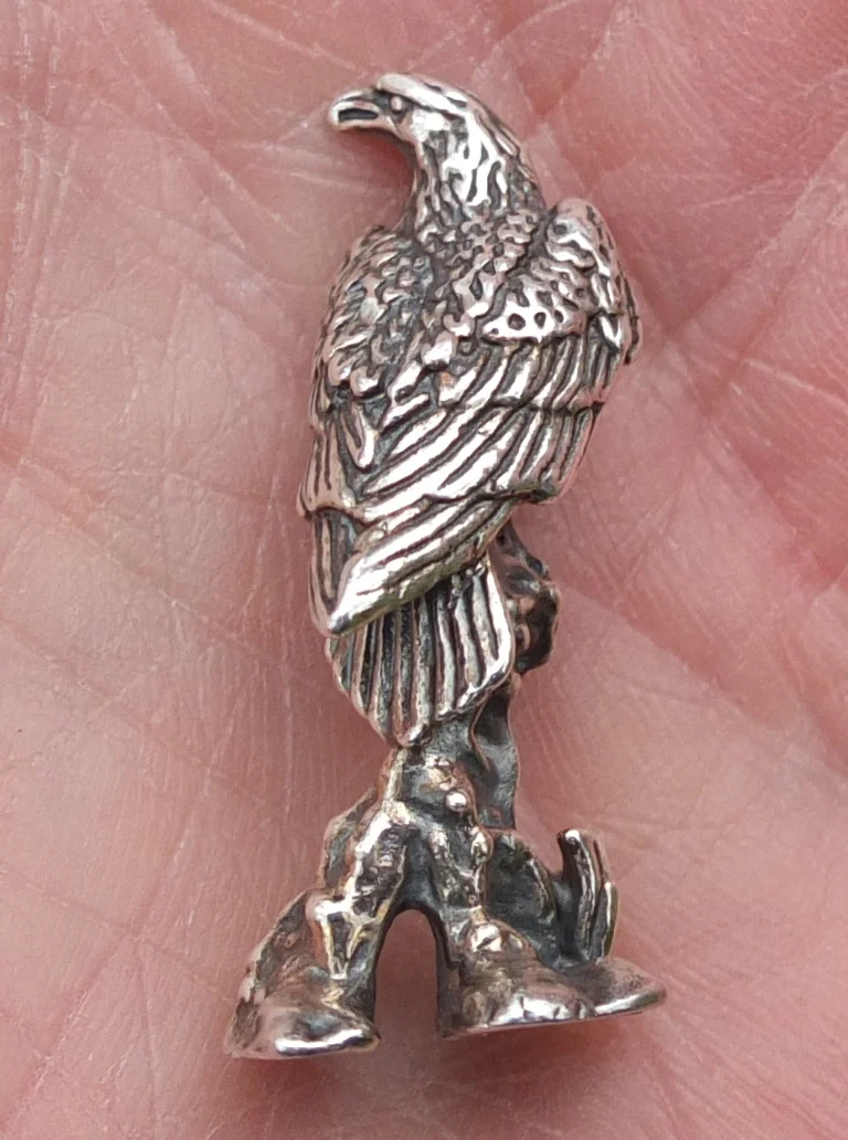 серебряная миниатюрная фигурка Сокол, - миниатюра 8