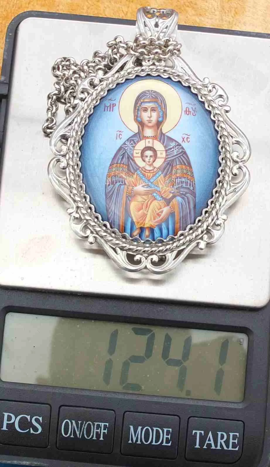 панагия серебро, финифть, заказная авторская работа - миниатюра 10