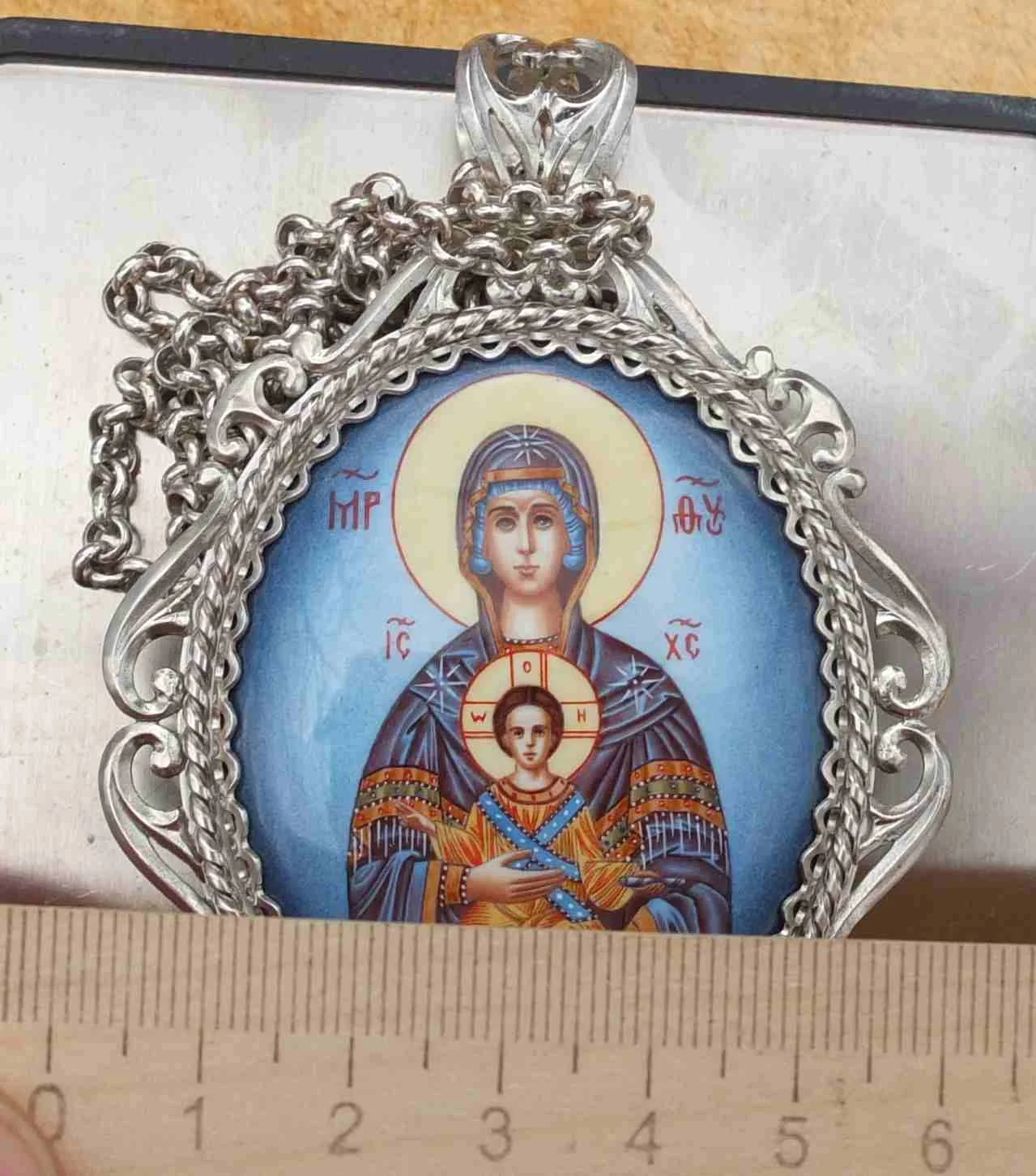 панагия серебро, финифть, заказная авторская работа - миниатюра 11