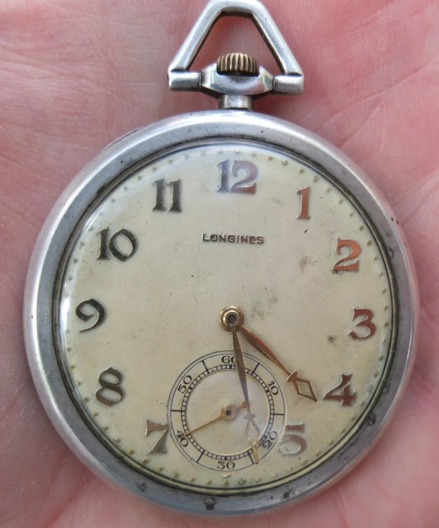 серебряные карманные часы LONGINES, Швейцария, 1920е годы - миниатюра 2