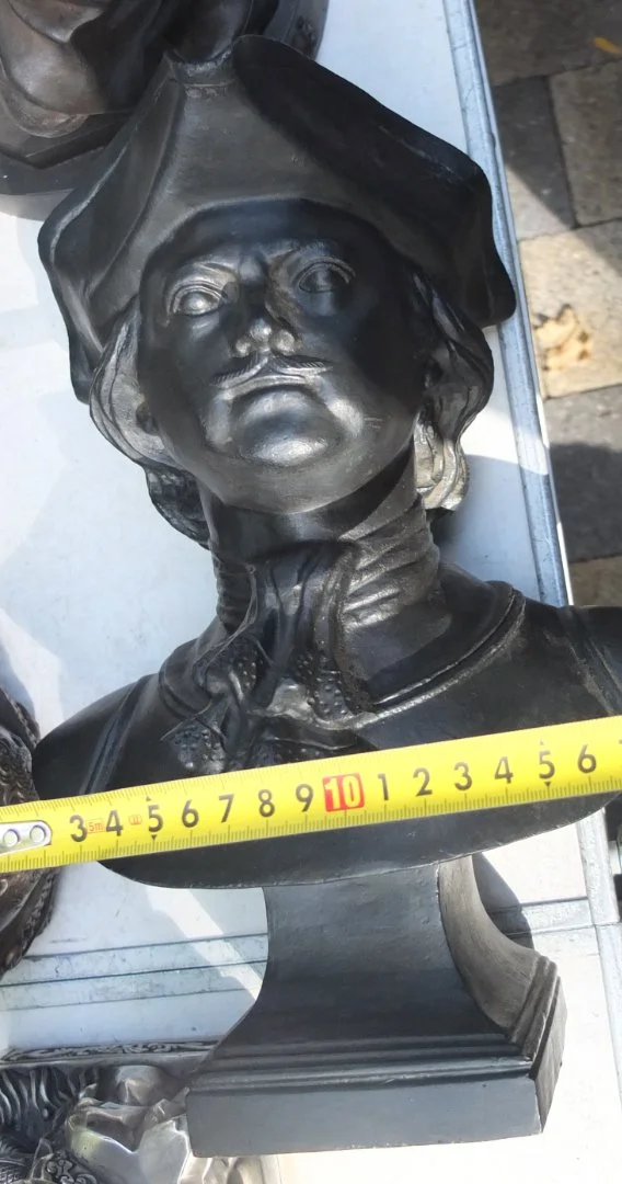 чугунный бюст Пётр 1, Касли, 1976 год высота 30 см - миниатюра 6