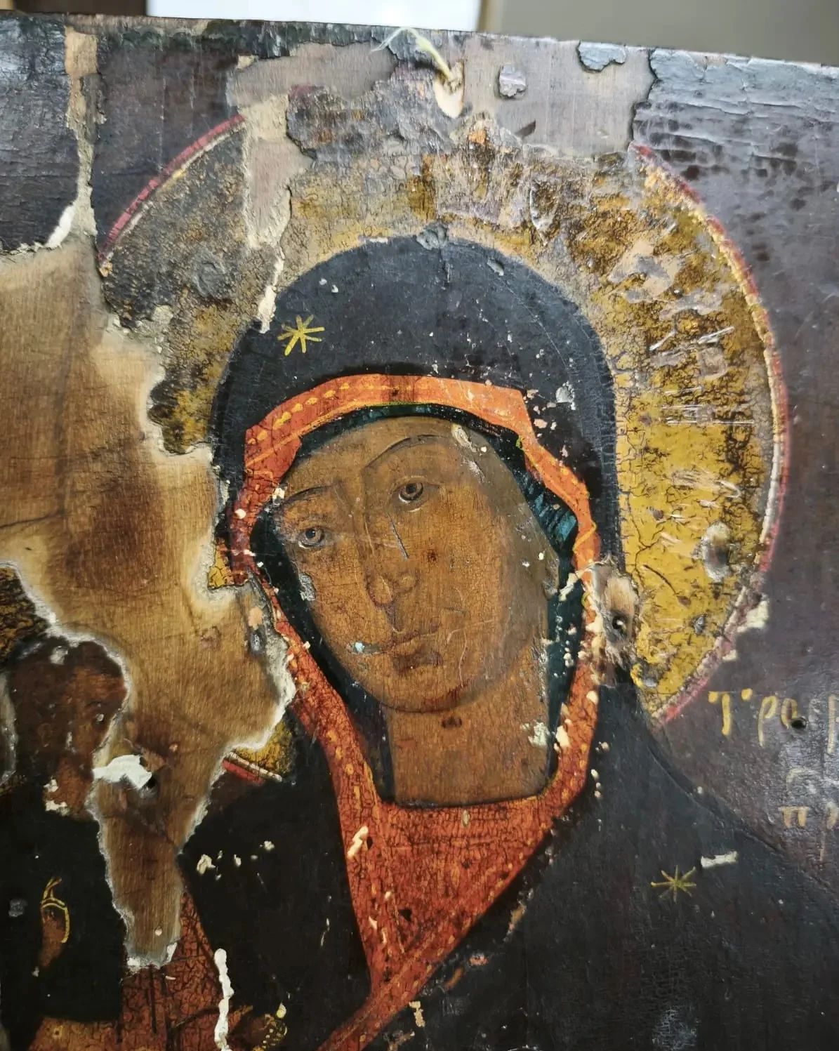 икона Троеручица, аналой, без реставрации, 19 век - миниатюра 3