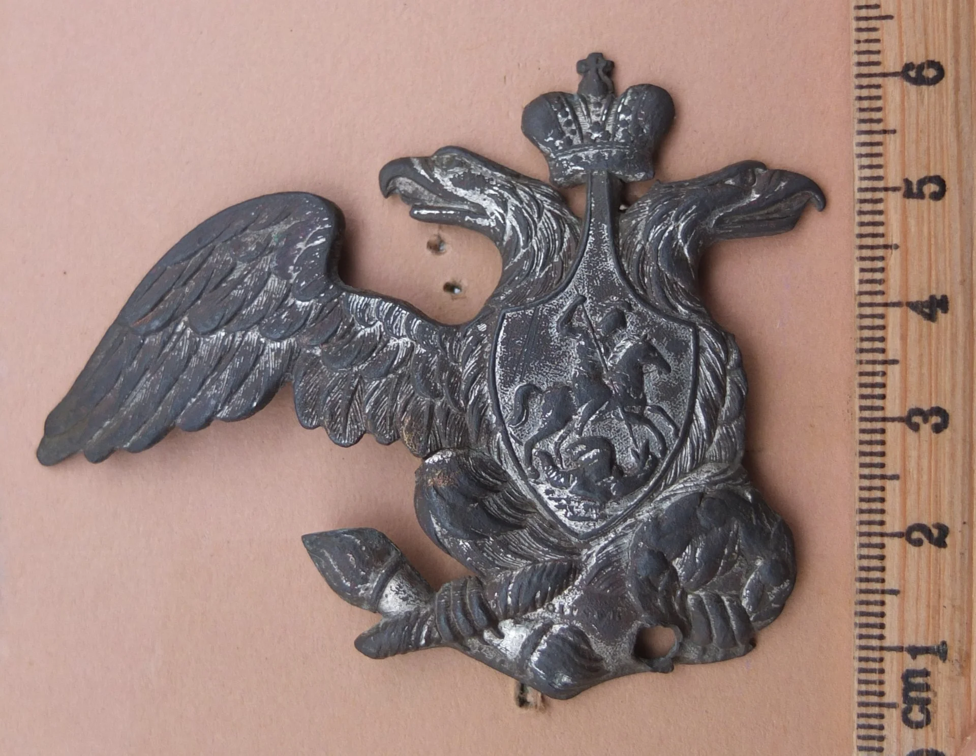 орёл с офицерского шейного знака, бронза, редкий, 1812 год - миниатюра 3
