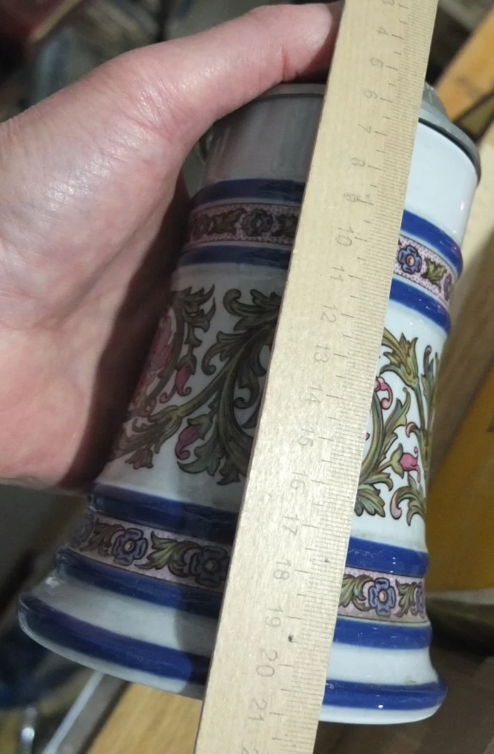 винтажная керамическая пивная кружка , Германия коллекционная , - миниатюра 7