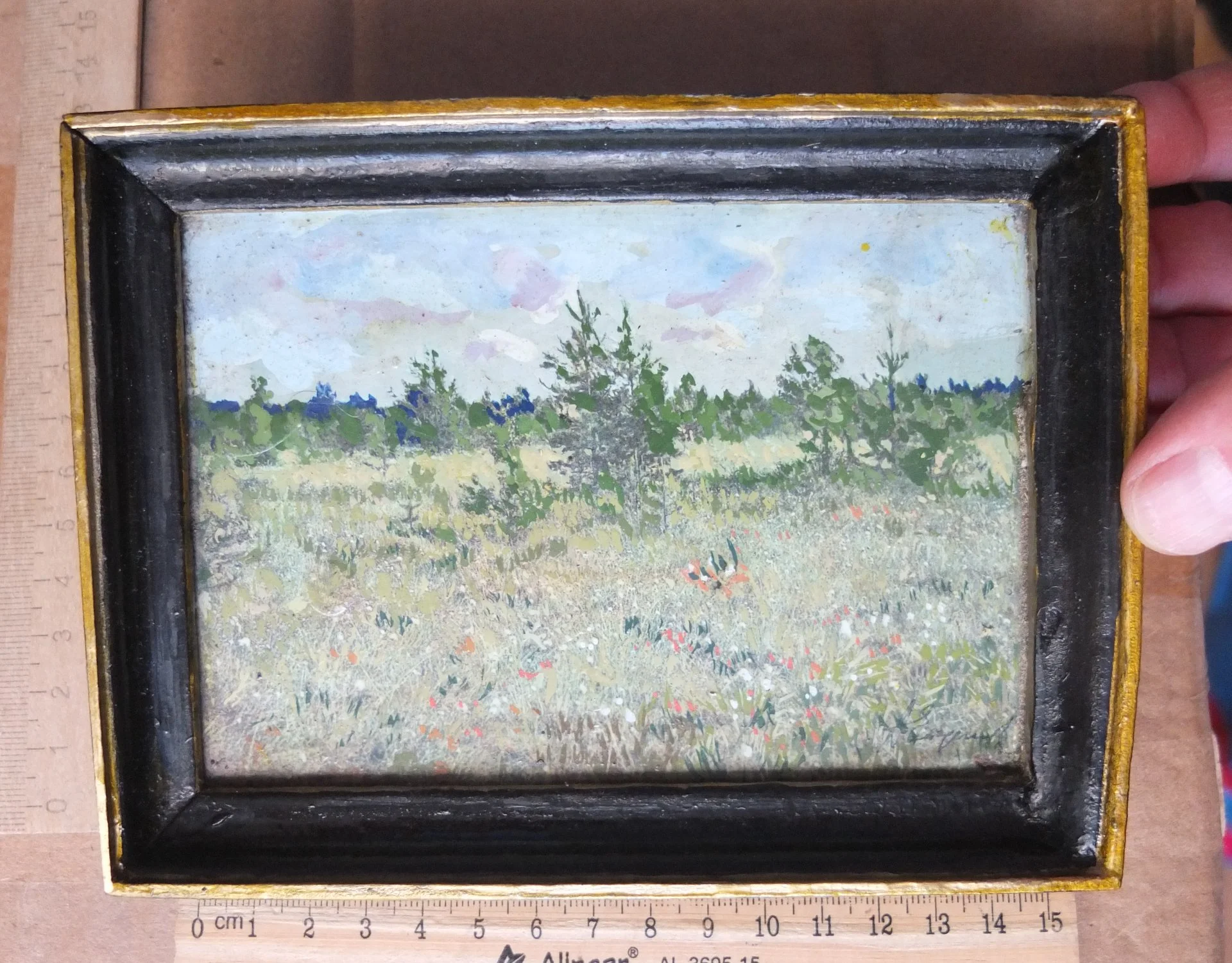 картина Полдень, авторская , картон, масло, 1990 год - миниатюра 4