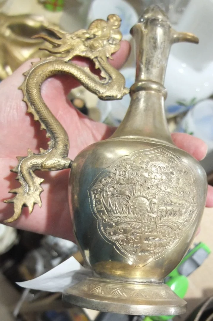 кувшин с драконом восточный старинный, коллекционный - миниатюра 4