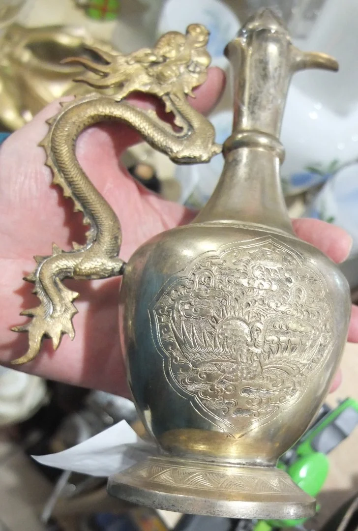 кувшин с драконом восточный старинный, коллекционный - миниатюра 5