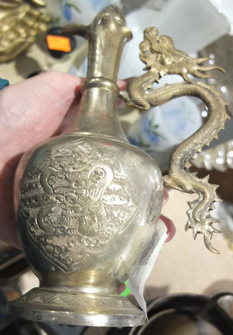 кувшин с драконом восточный старинный, коллекционный - миниатюра 9