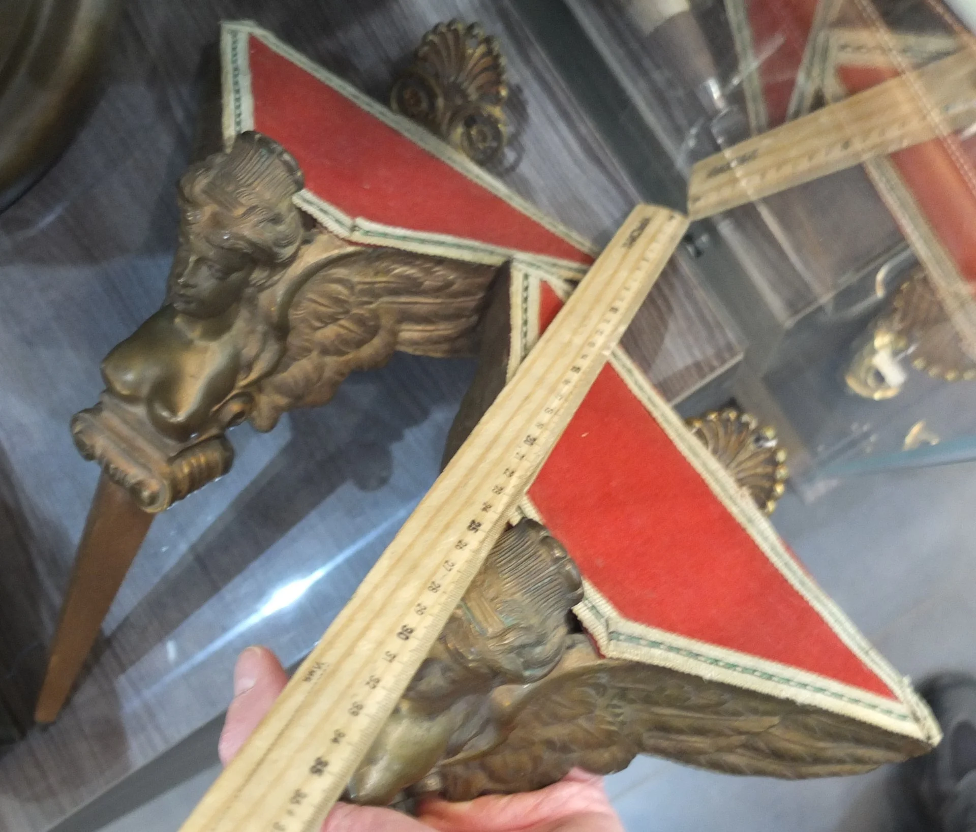 бронзовые настенные консоли полки Крылатые Ангелы, пара, Франция - миниатюра 11