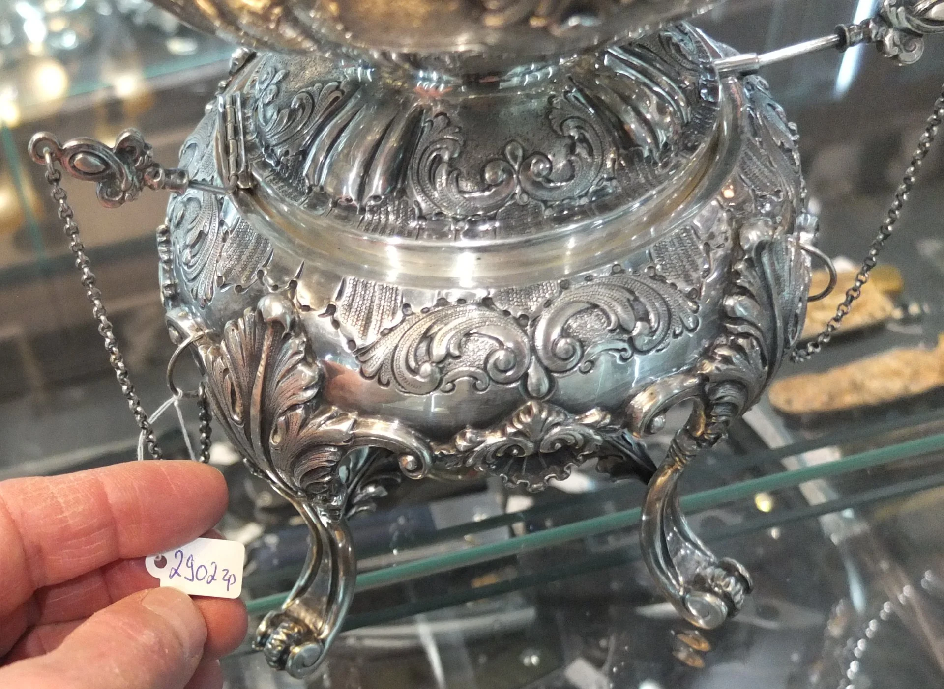 серебряная бульотка, серебро Европа, 19 век - миниатюра 2