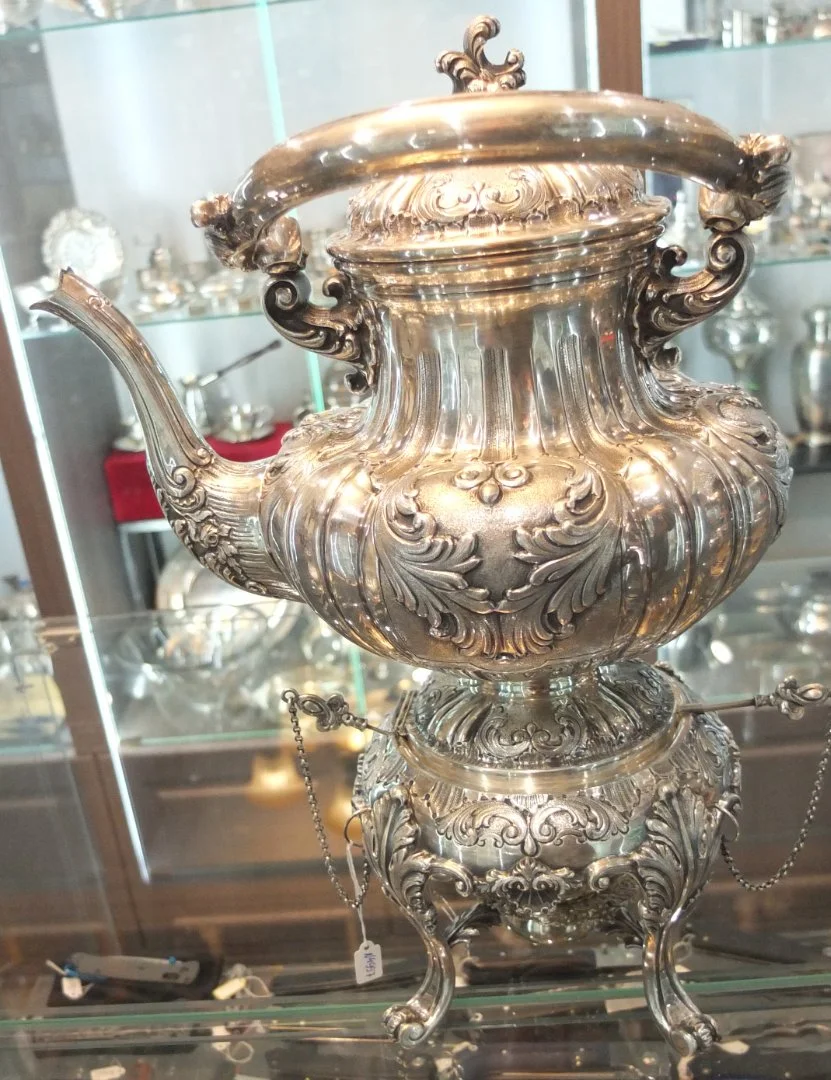 серебряная бульотка, серебро Европа, 19 век - миниатюра 3