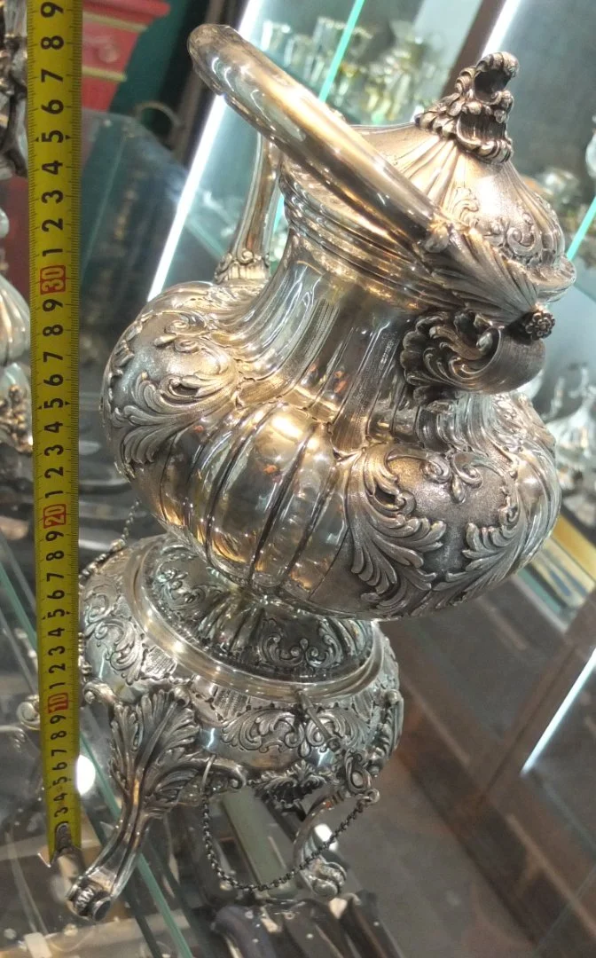серебряная бульотка, серебро Европа, 19 век - миниатюра 6