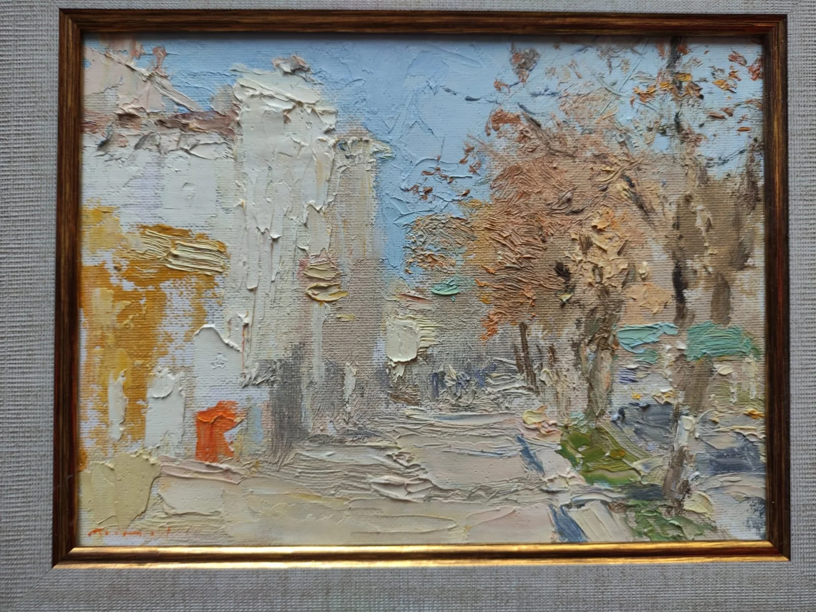 картина Осень в городе, холст, масло, НХ - миниатюра 3