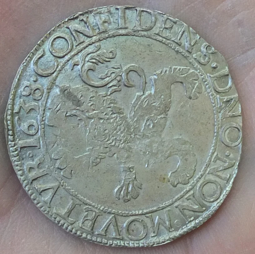 серебряный талер 1638 года, редкий - миниатюра 2