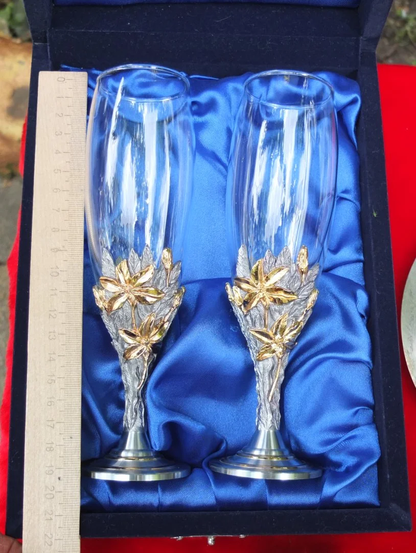 английские бокалы для вина Eagle Pewter, пара, подарочные - миниатюра 6