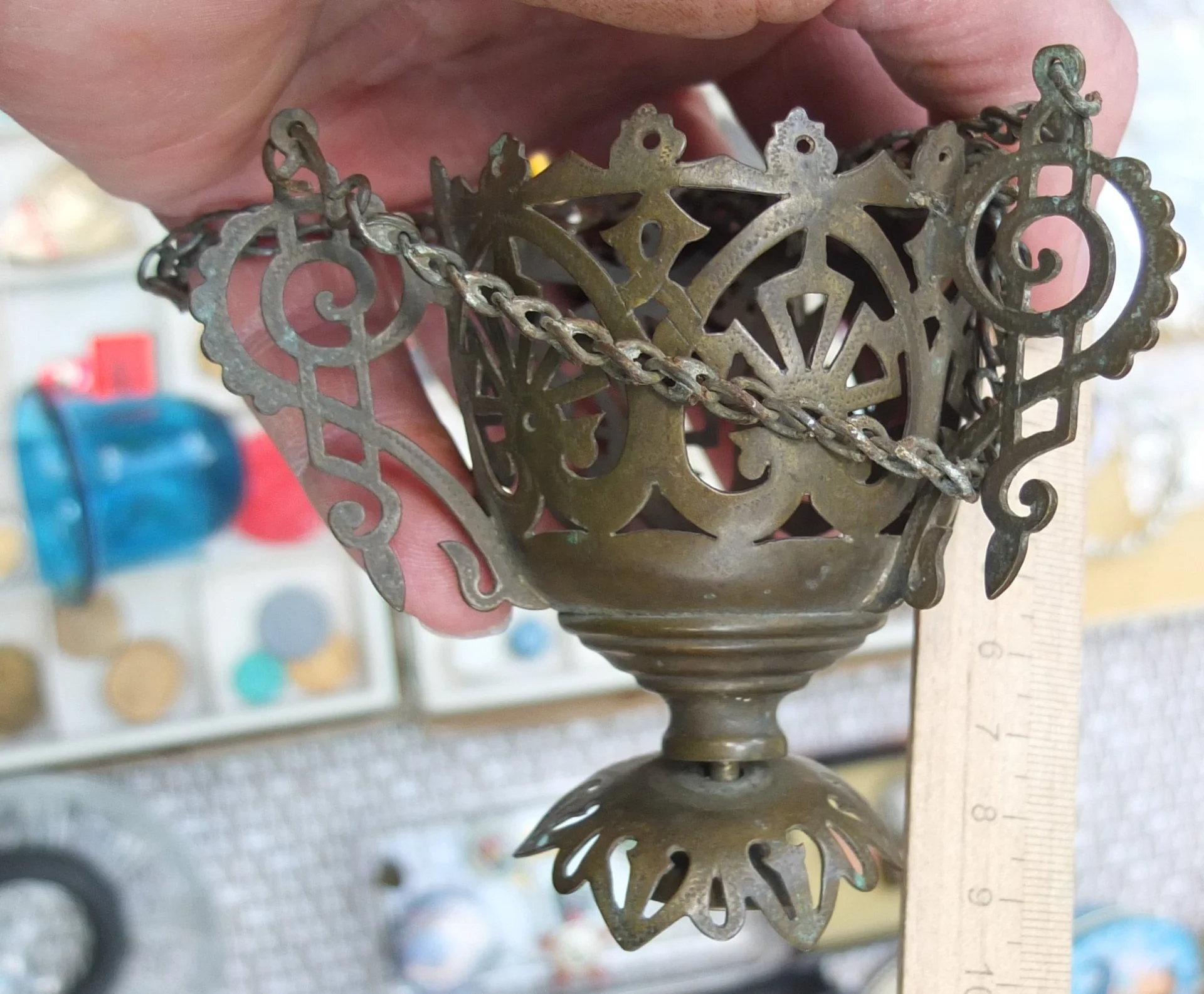 лампада с синим стаканом, Императорская Россия - изображение 1