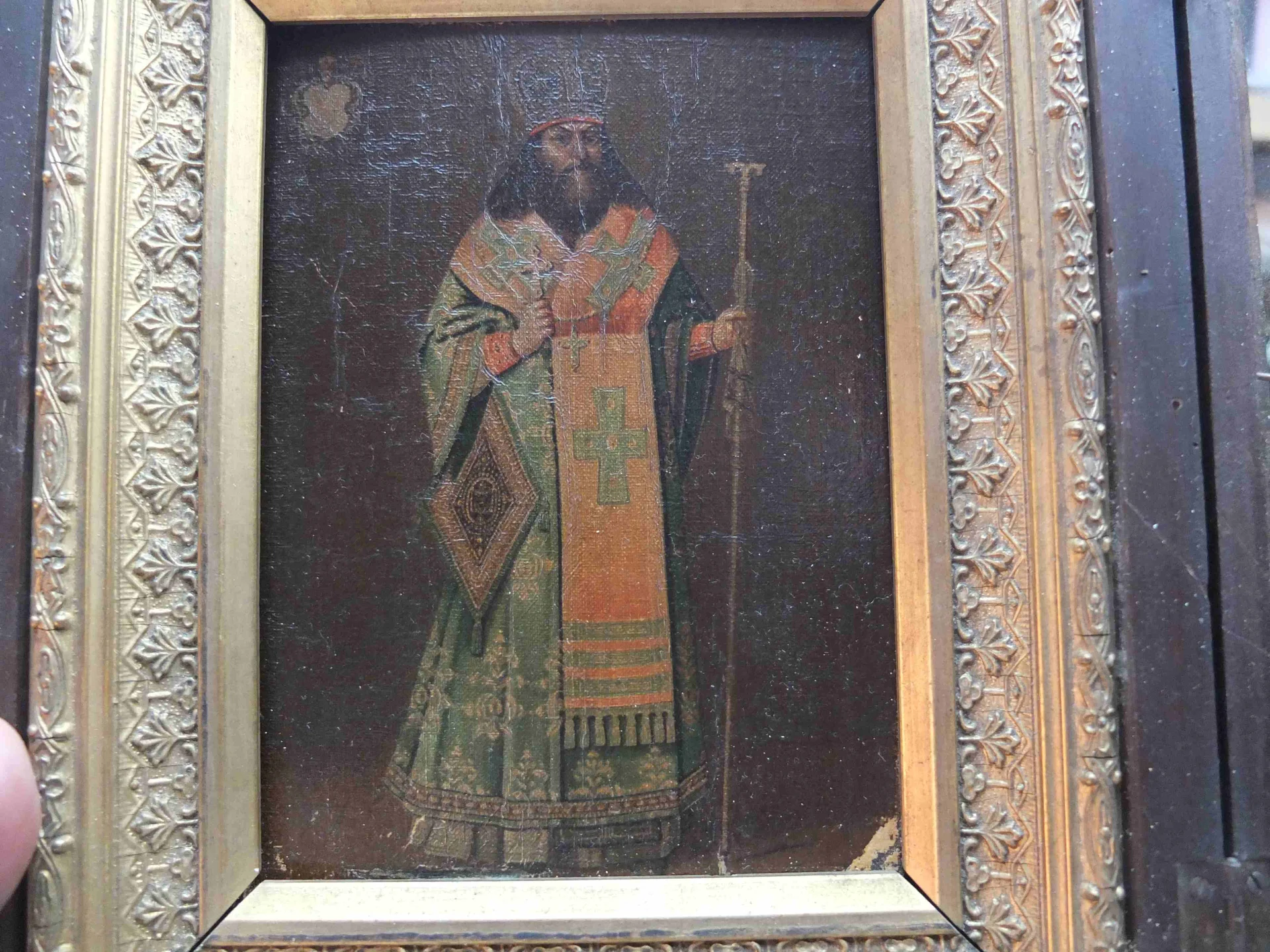 икона Святитель Феодосий, Архиепископ Черниговский, киот, 19 век - миниатюра 3