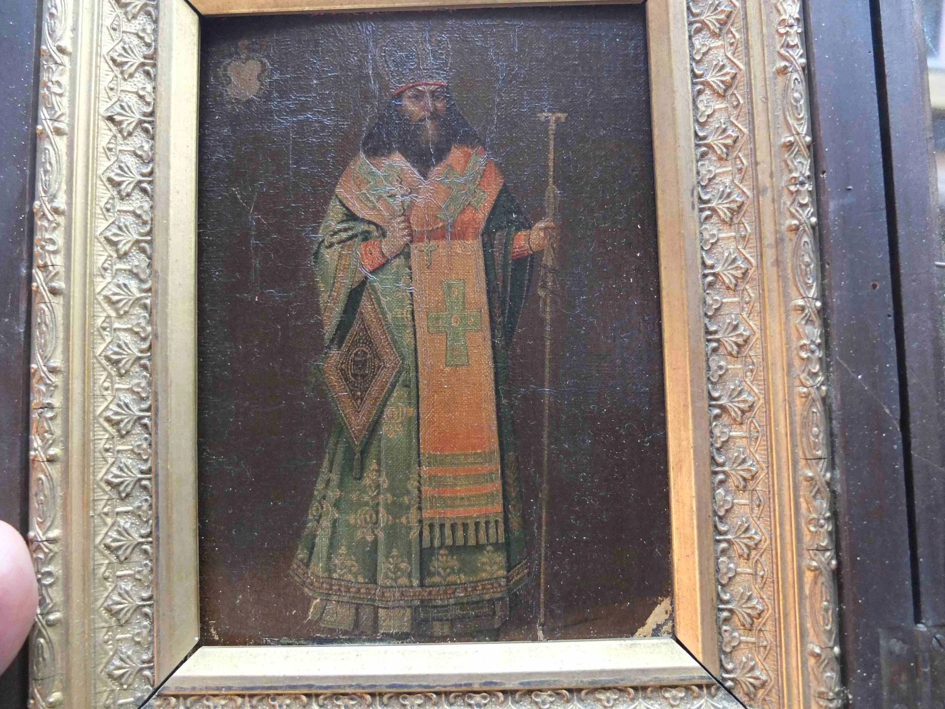икона Святитель Феодосий, Архиепископ Черниговский, киот, 19 век - миниатюра 4
