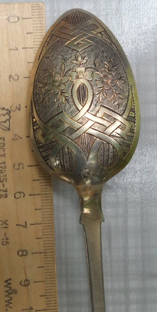 серебряная ложка, ювелирная мастерская Казань, царская Россия - миниатюра 10