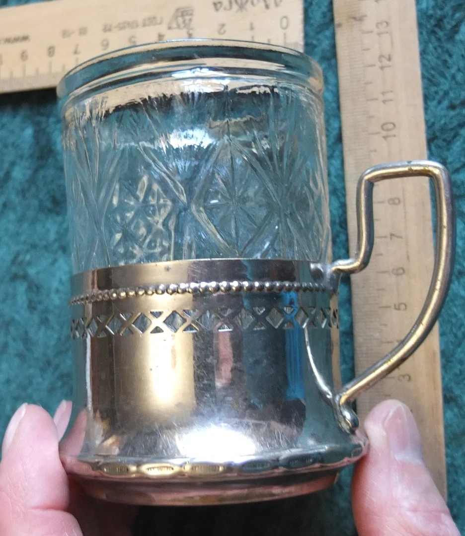 подстаканник со стеклянным стаканом, период СССР - изображение 1