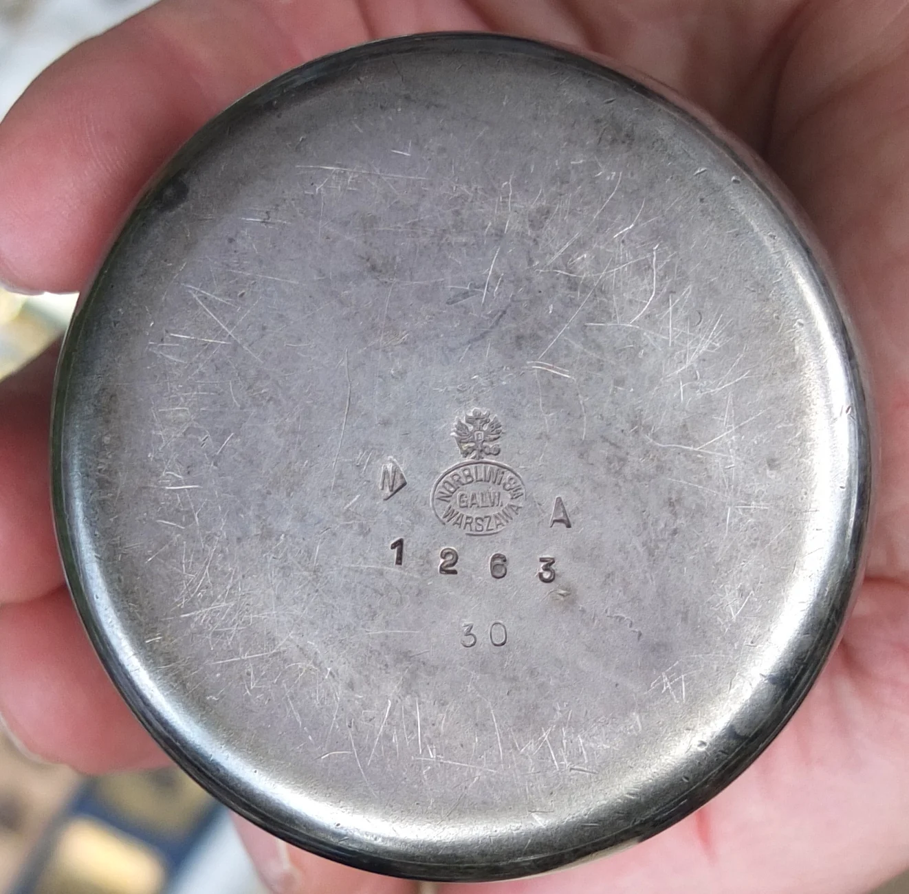 флакон фраже, латунь, серебрение, Норблин , Варшава, царская Россия, 19 век - миниатюра 2