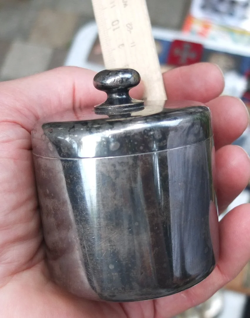 флакон фраже, латунь, серебрение, Норблин , Варшава, царская Россия, 19 век - миниатюра 8