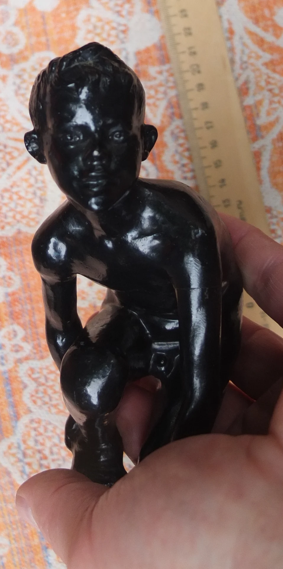чугунная статуэтка Мальчик купальщик, Касли,1974 год - миниатюра 8