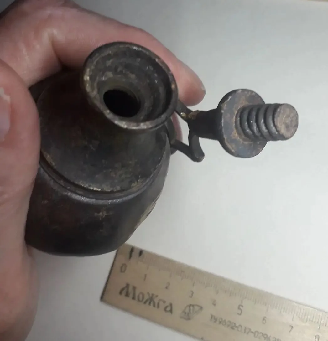 казачья пороховница, латунь, 19 век - миниатюра 11