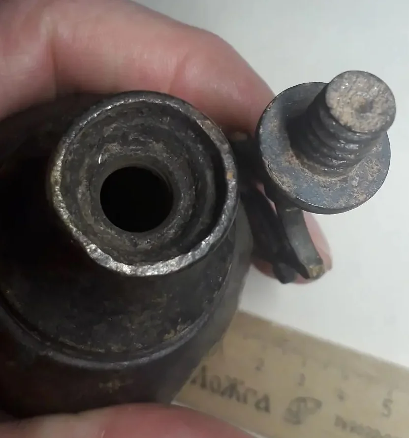 казачья пороховница, латунь, 19 век - миниатюра 13