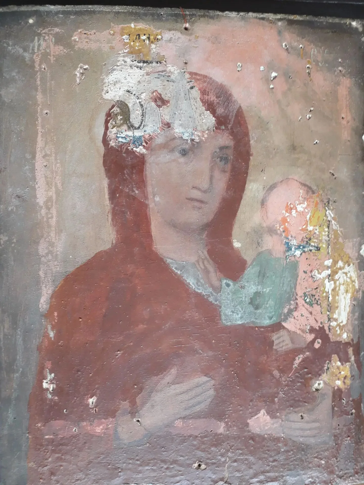 икона Матерь Божья с младенцем, 19 век - изображение 1