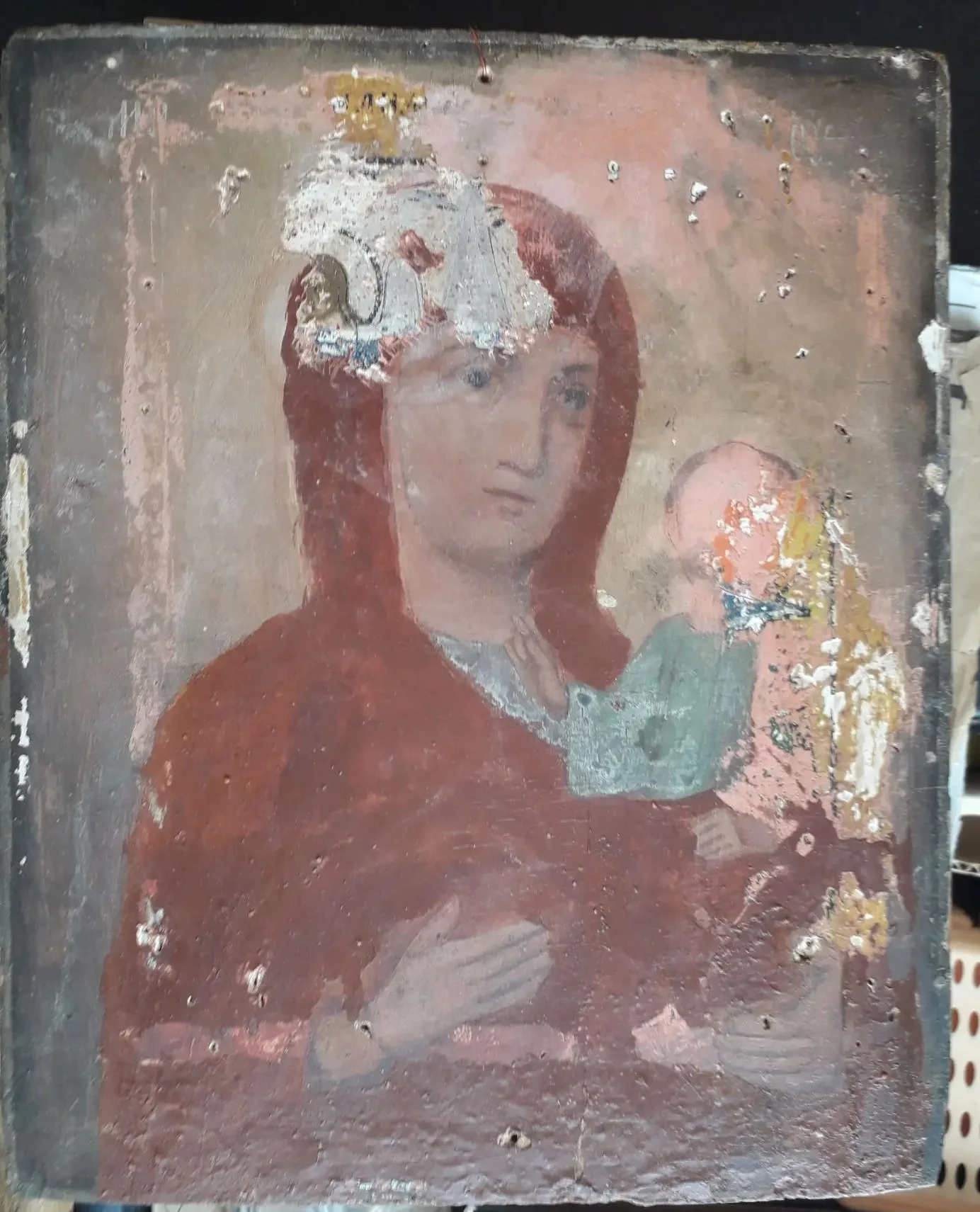 икона Матерь Божья с младенцем, 19 век - миниатюра 4