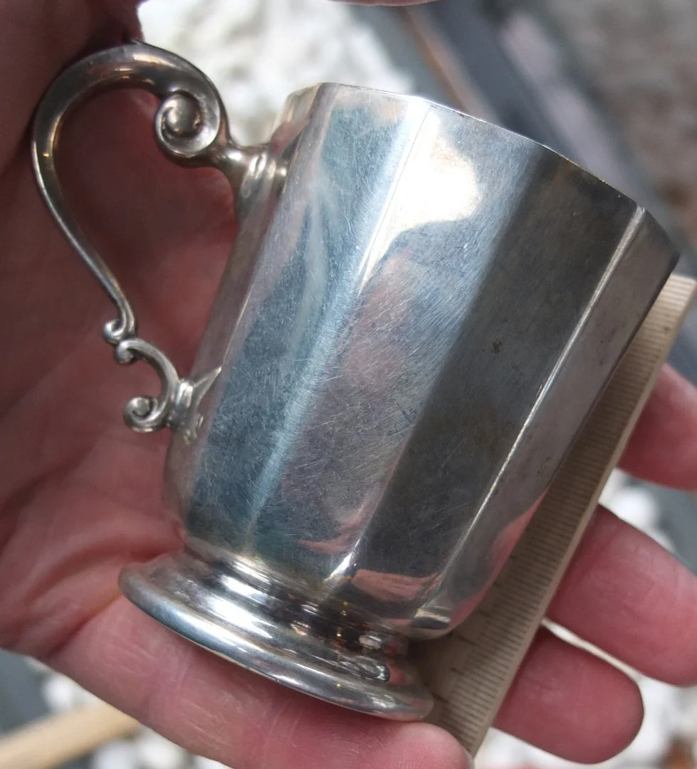 чарка, серебрение, гравировка, Англия,19 век - миниатюра 5
