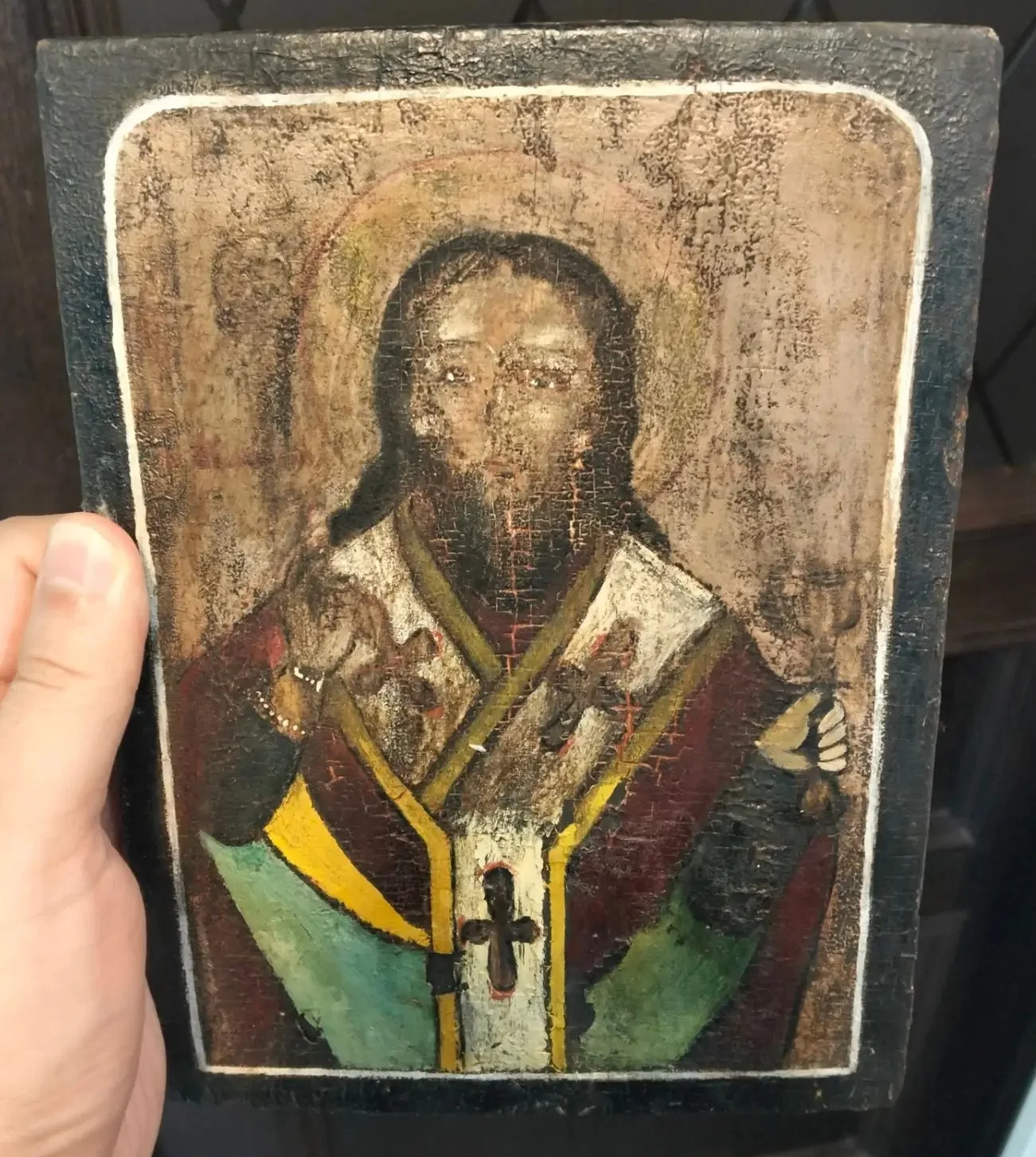 икона Спаситель, редкий извод, 19 век - миниатюра 3