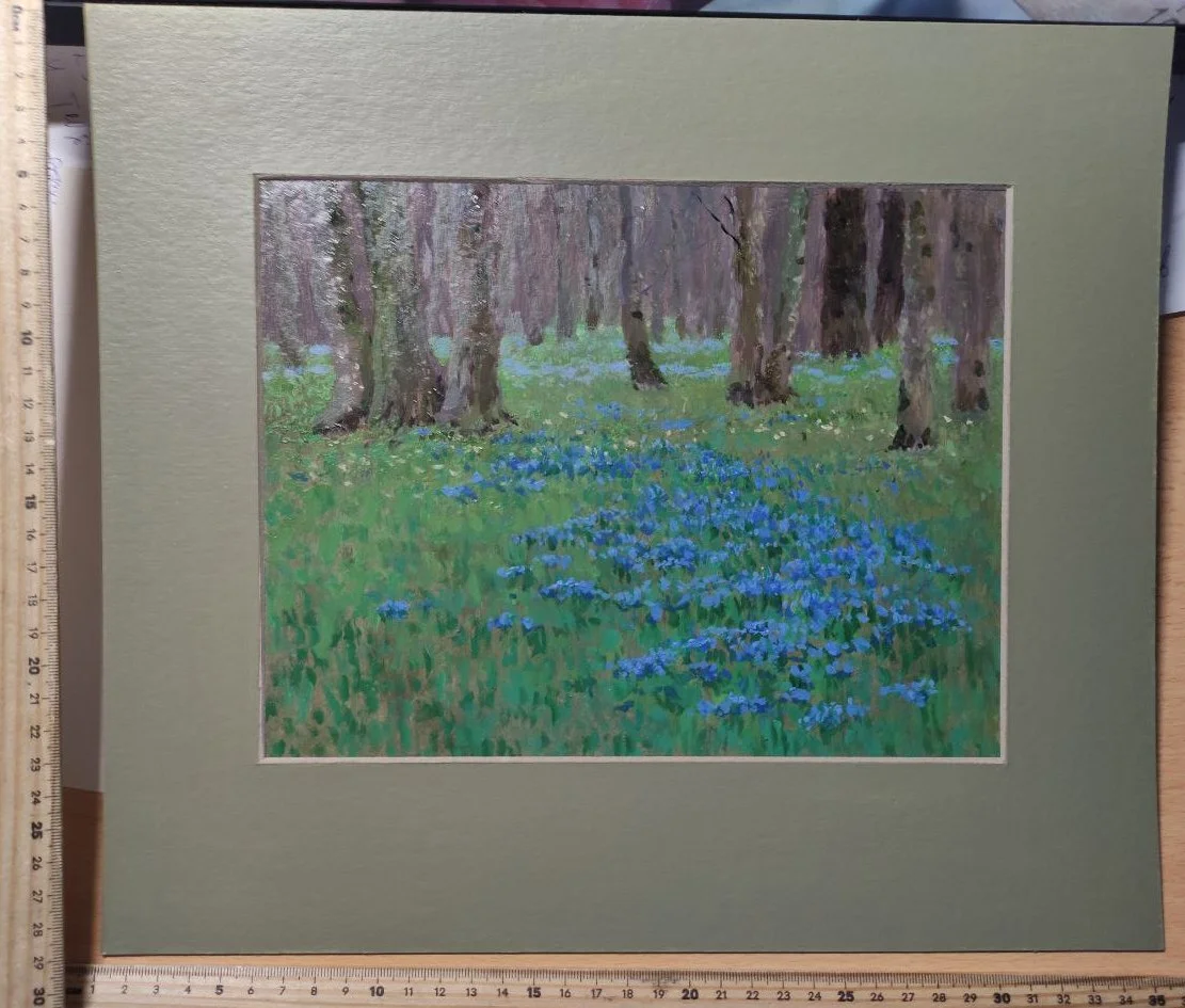 картина Лесные пролески весной ,картон, масло, НХ - миниатюра 2