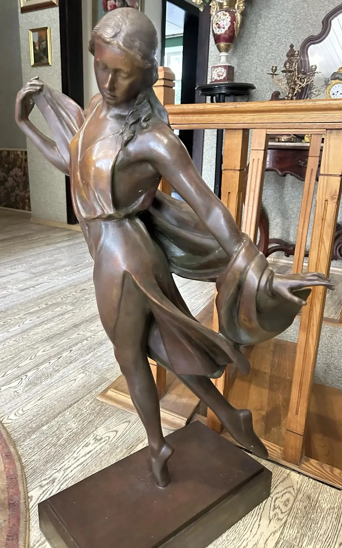бронзовая скульптура Балерина, высота 105 см, копия - миниатюра 9