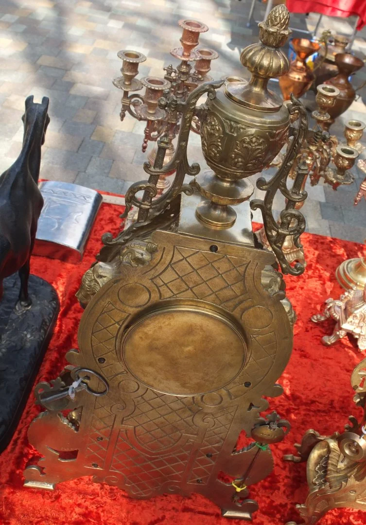 часы каминные бронзовые, Европа, 19 век - миниатюра 4