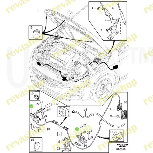 Замок капота для Volvo 31298609, 31356007 - миниатюра 9