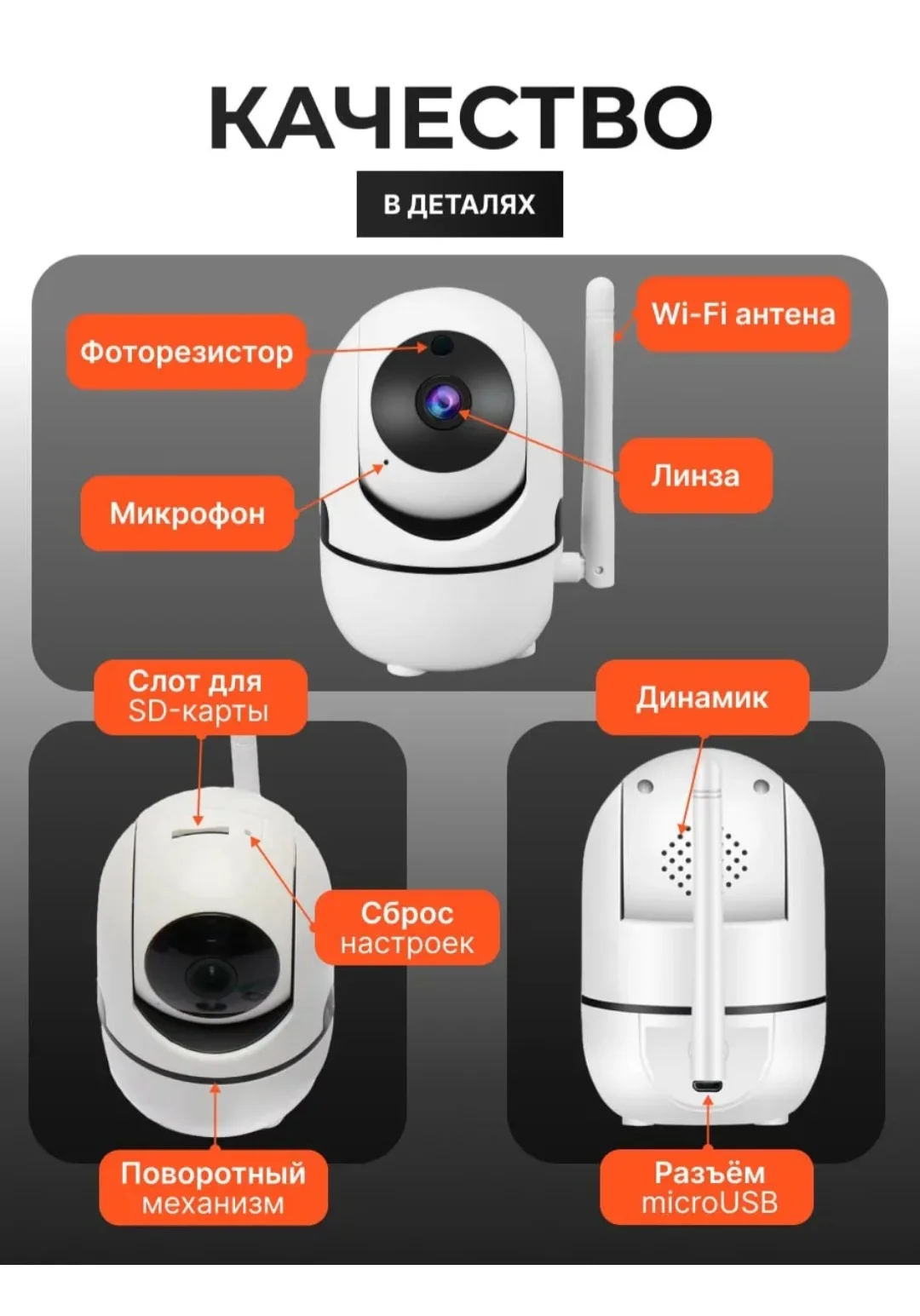 Ip камера wifi - миниатюра 3