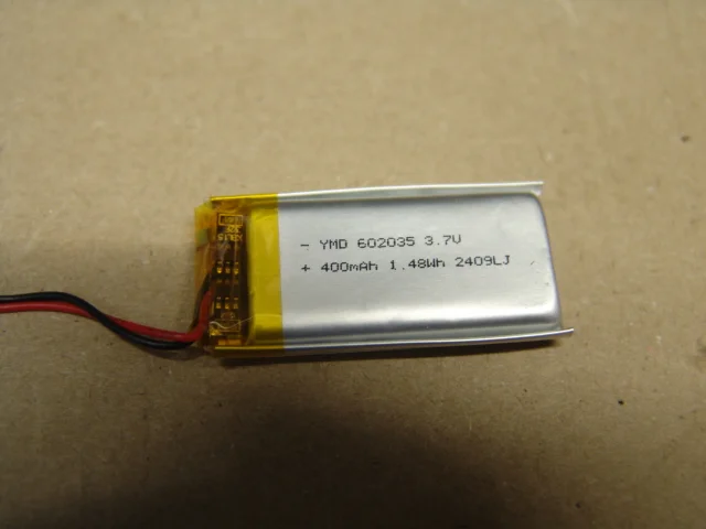 Аккумулятор YMD 602035 3.7V 400mAh 4.2*2*0.5см - миниатюра 3