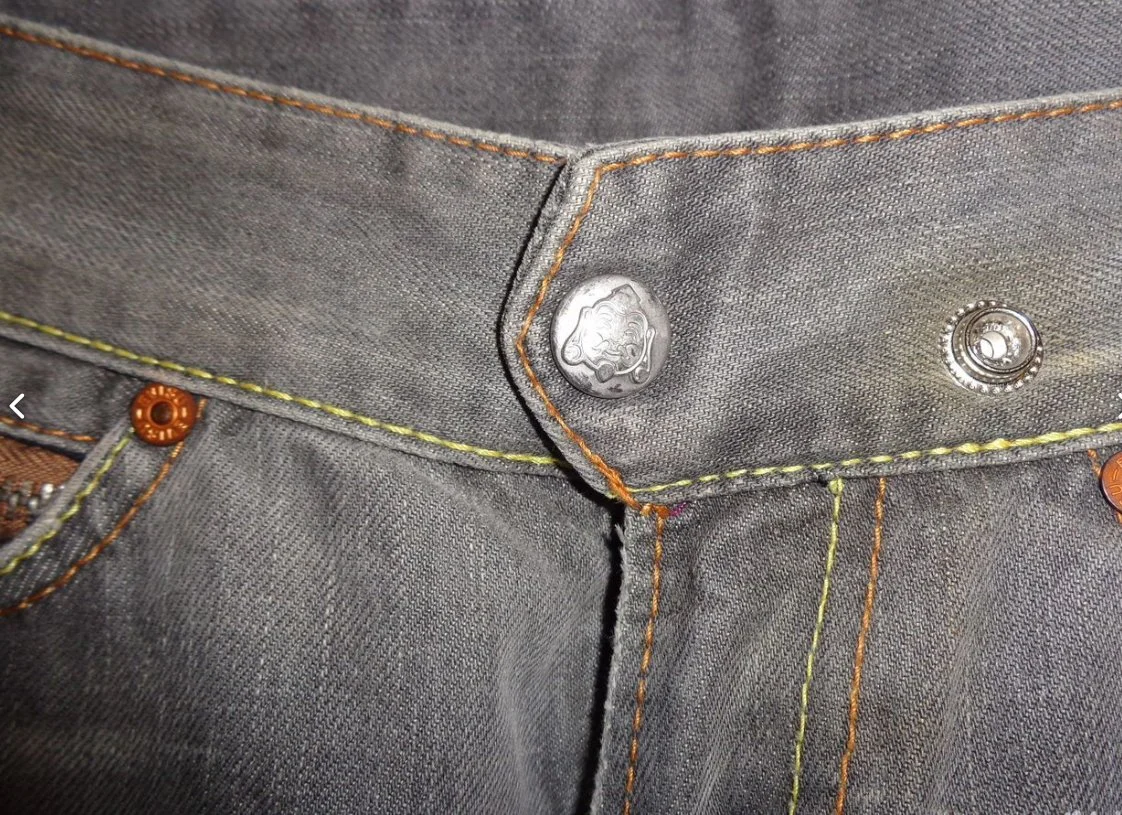 Джинсы женские evisu серые оригинал - миниатюра 5