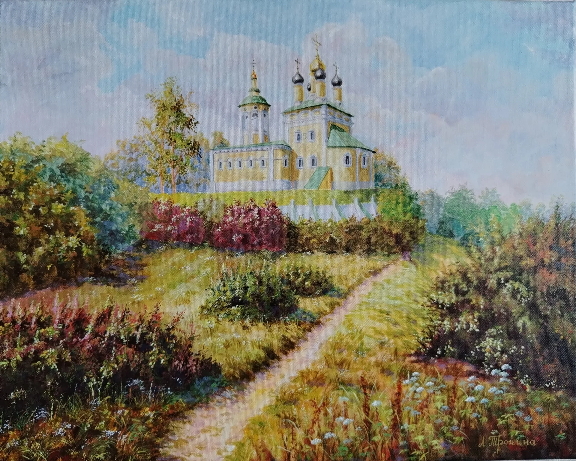 "Путь к храму", 40*50 см, акрил. - изображение 1