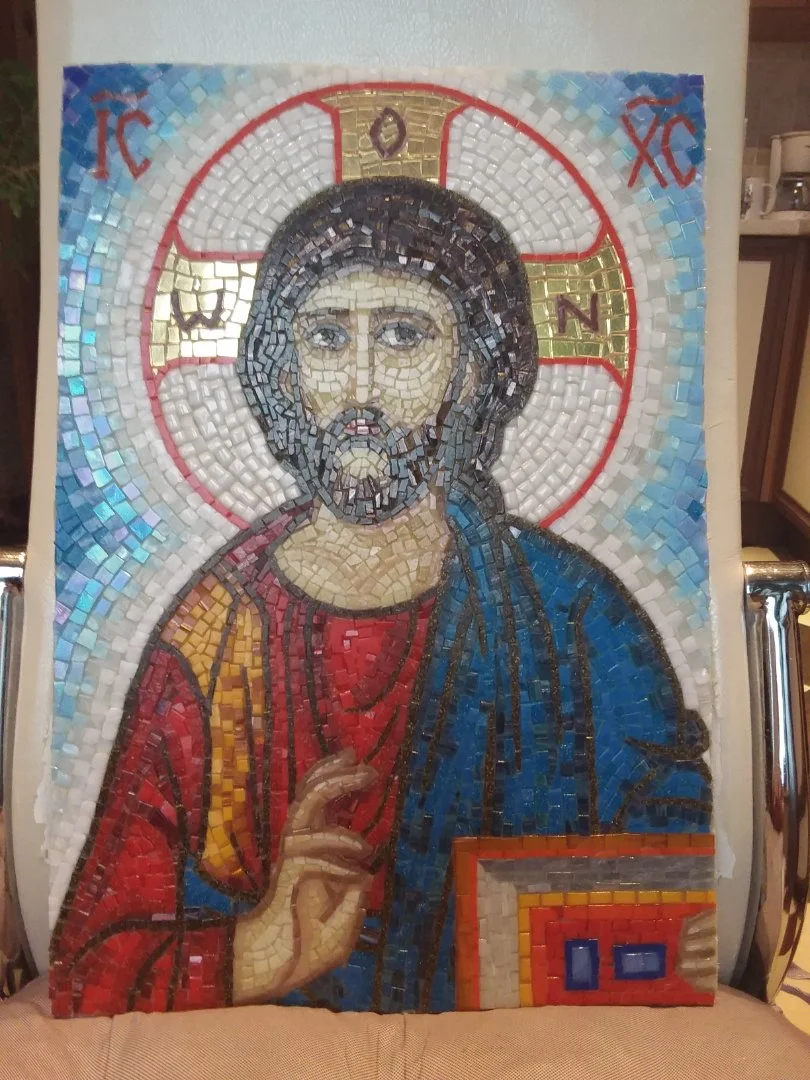 Икона из мозаики Господь Вседержитель - миниатюра 2
