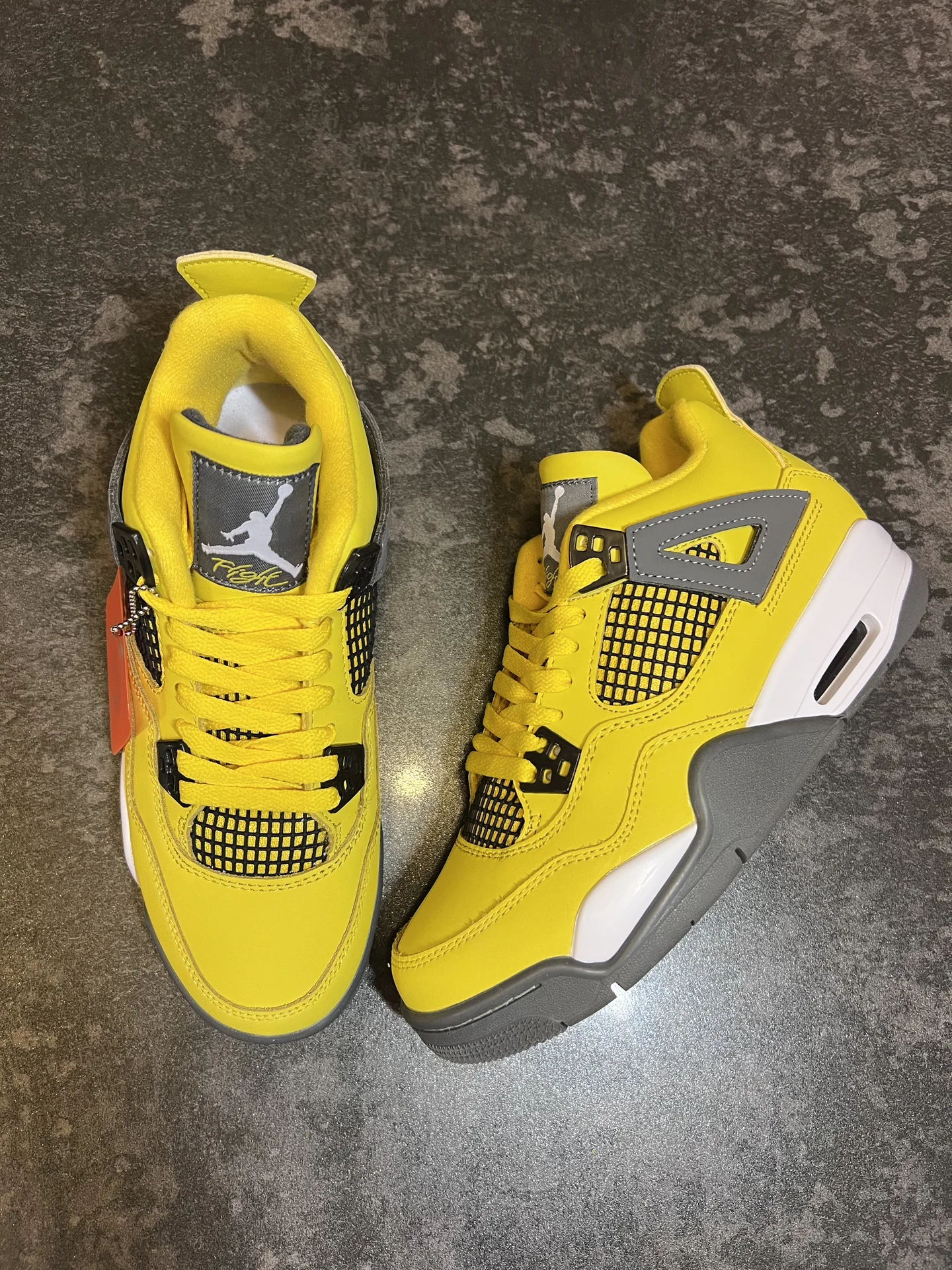 Nike Air Jordan 4 yellow женские - миниатюра 3