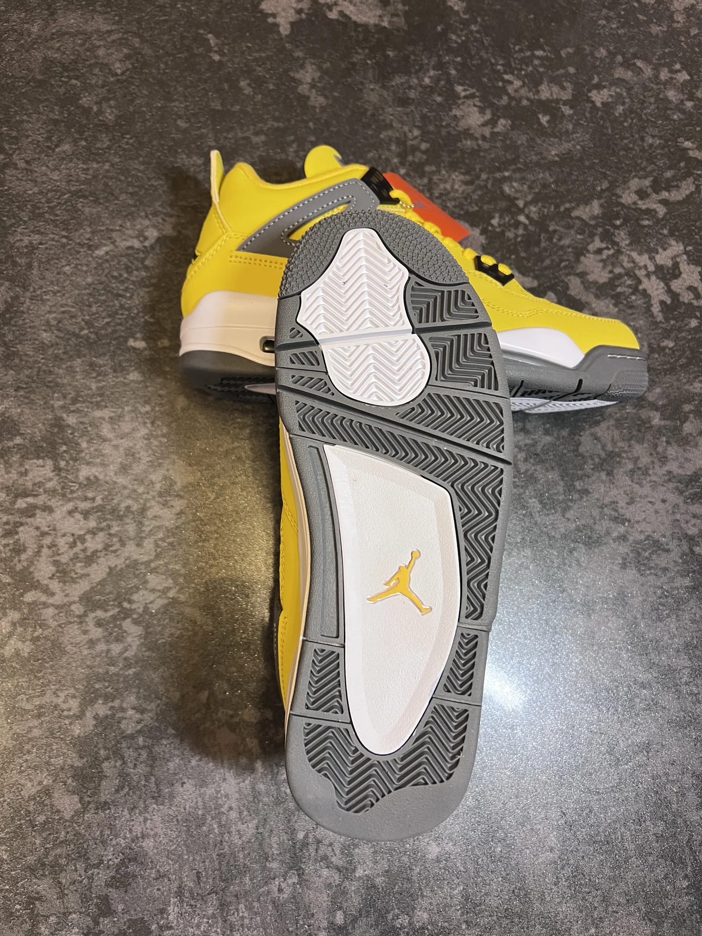 Nike Air Jordan 4 yellow женские - миниатюра 5
