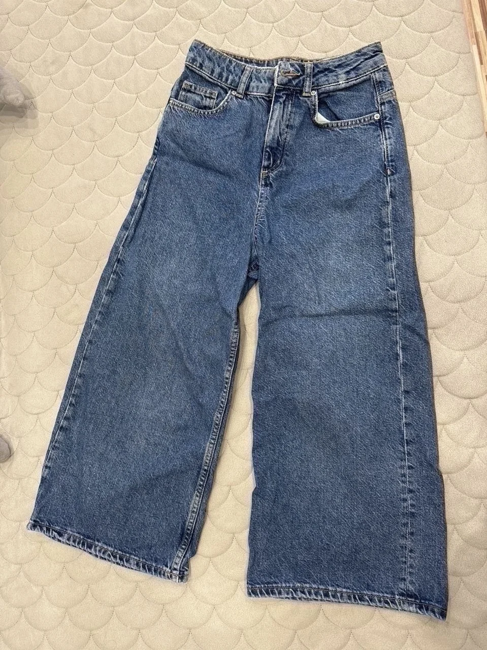 Женские джинсы синие zara широкие - миниатюра 2